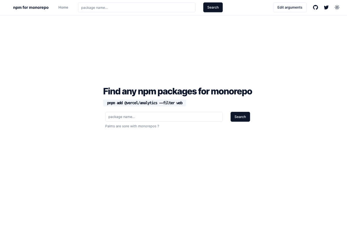 npm package finder for monorepos